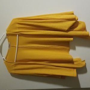 small yellow cropped cardigan